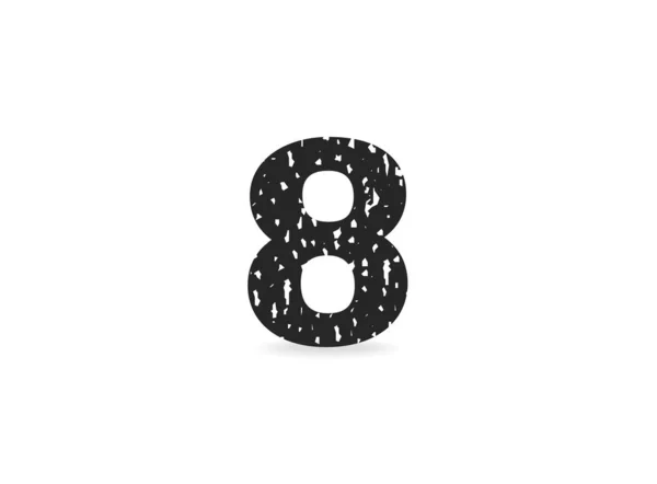Nummer Grinig Grunge Konsistens Design Gummistämpel Stil För Logotyp Märke — Stock vektor