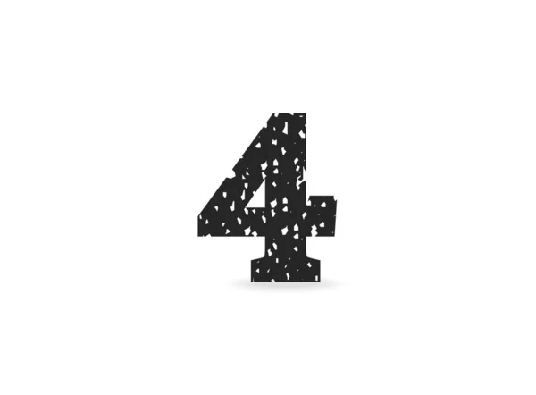 Nummer Grungy Grunge Textur Design Stempeldruck Stil Für Logo Markenschild — Stockvektor