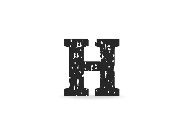 H文字グランジー グランジテクスチャデザイン ラバースタンプの刻印スタイル ブランドラベル ポスター デザイン要素など 分離ベクトル図 — ストックベクタ