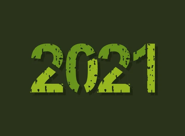 2021 Design Sablon Készült Grungy Grunge Textúra Zöld Színű Vektorillusztráció — Stock Vector