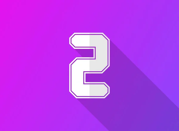 Font Number Modern Dynamic Design Long Shadow Purple Gradient Background — Image vectorielle