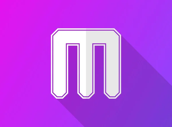 M字型字母 现代动态设计 阴影长 背景为紫色渐变 品牌标签 设计元素 应用等 矢量说明 — 图库矢量图片