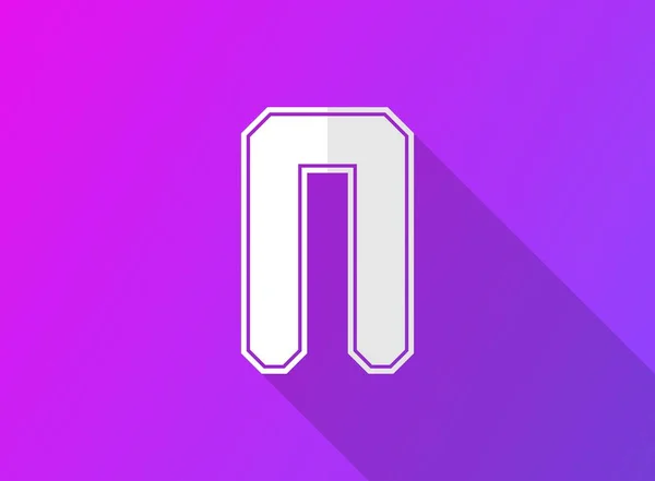 Font Letter Modern Dynamic Design Long Shadow Purple Gradient Background — Wektor stockowy