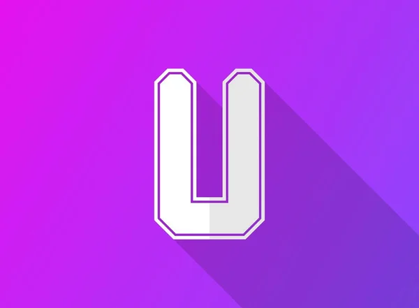 Шрифт Письмо Современный Динамический Дизайн Длинной Тенью Фиолетовом Градиентном Фоне — стоковый вектор
