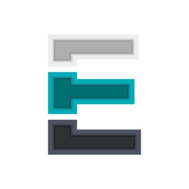  E vektör yazı tipi alfabesi, modern dinamik tasarım. Siyah, İrlanda mavisi, beyaz renk. ; tasarım ögeleri; logo, yaratıcı poster, kurumsal kimlik, uygulama vs..