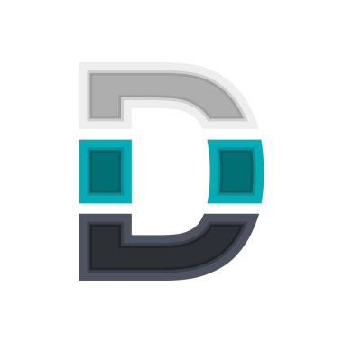  D vektör yazı tipi alfabesi, modern dinamik tasarım. Siyah, İrlanda mavisi, beyaz renk. ; tasarım ögeleri; logo, yaratıcı poster, kurumsal kimlik, uygulama vs..