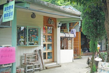 Yeni Taipei City , Tayvan - 28 Temmuz 2019 : Yeni taipei,Tayvan'da kedi köyü.