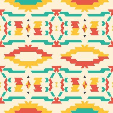 Aztek kabile sorunsuz grunge sarı ve kırmızı model beyaz arka plan üzerinde