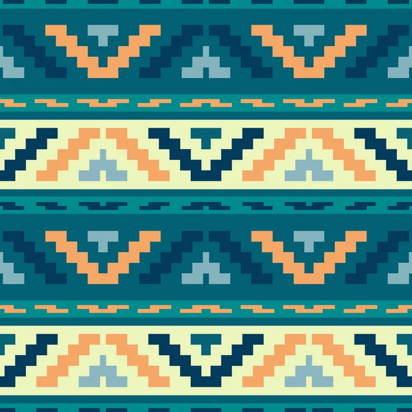 Azul despojado patrón geométrico tribal — Archivo Imágenes Vectoriales