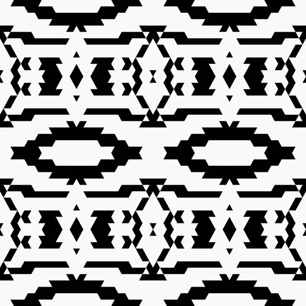 Aztec tribal seamless black pattern — Stock Vector