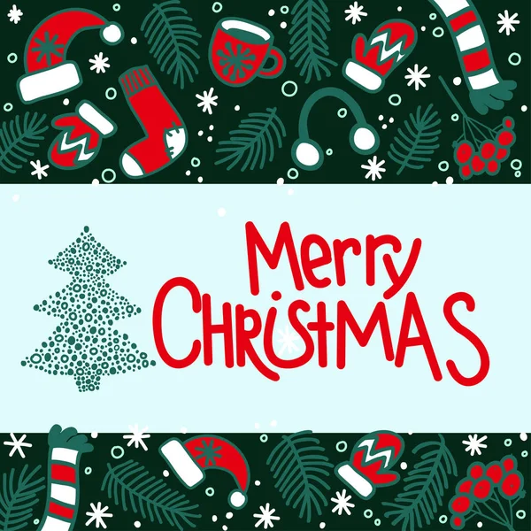 Merry Christmas greeting card — Stock Vector