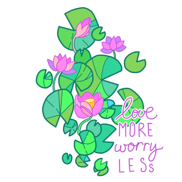 Blommande lotusblomma blommar — Stock vektor