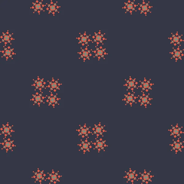 Schwarzes einfaches geometrisches Muster mit Schneeflocken — Stockvektor
