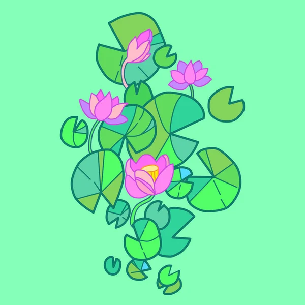 Flor flor de loto floreciendo — Archivo Imágenes Vectoriales