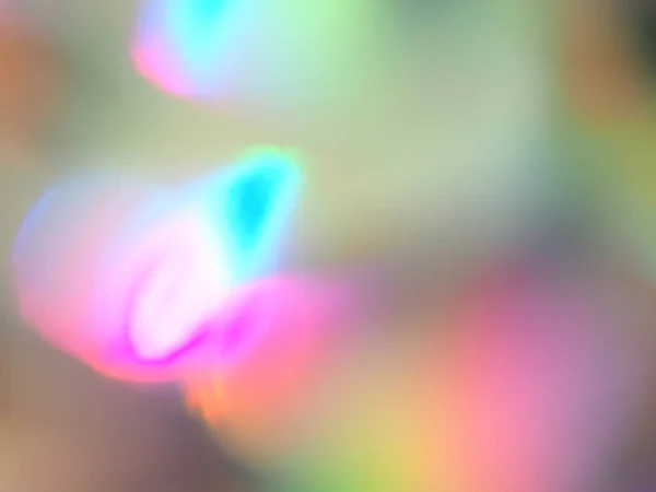 Holográfico bokeh verde azul y rosa luces festivo fondo — Foto de Stock