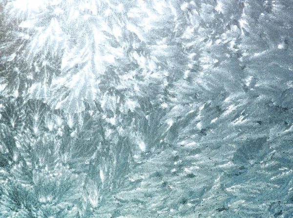 Ice mönster på fönster — Stockfoto