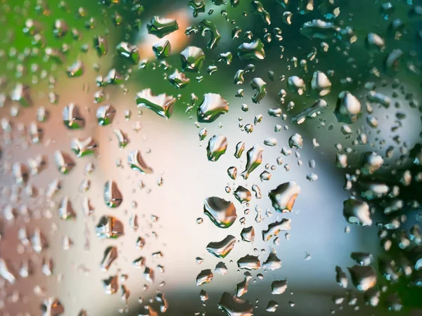 Wet window glass after summer rain — Stock Photo, Image