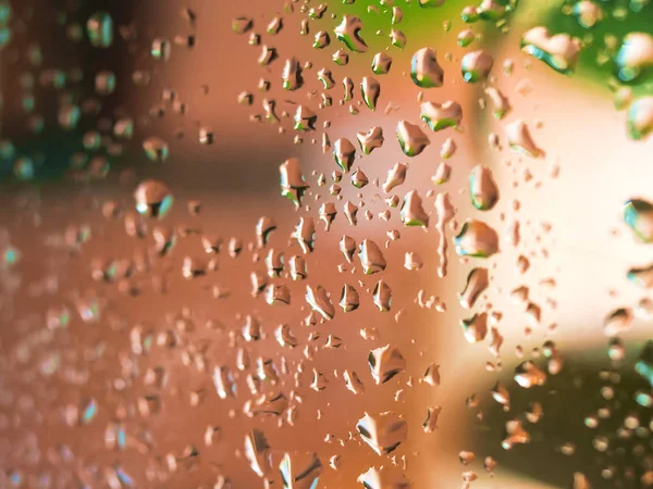 Wet window glass after summer rain — Stock Photo, Image