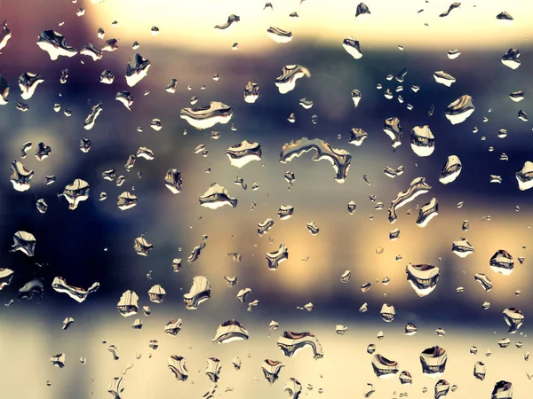 Rainy drops on the glass — Stock Photo, Image