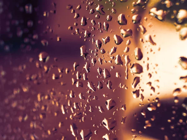 Wet window glass after summer rain — Stock Photo, Image