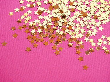 Altın yıldız, pembe arka plan glitter