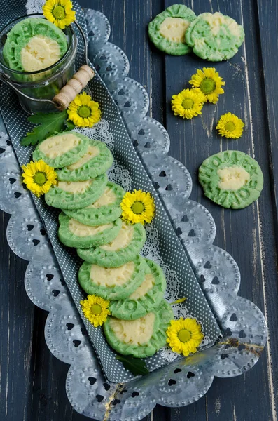 Homemade shortbread biscuits with tea match