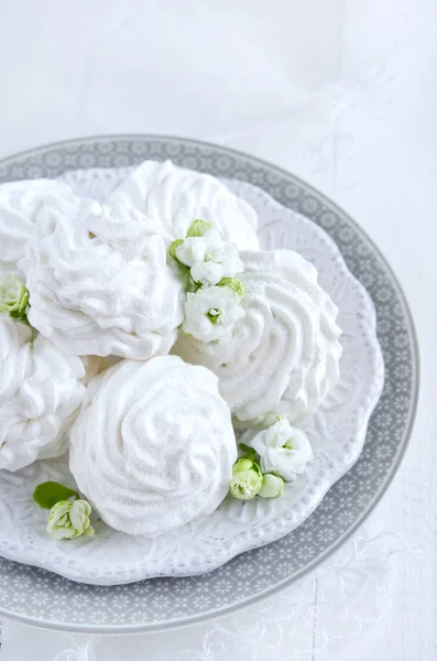 Homemade Sweet Zephyr Dessert White Background — Stock Photo, Image