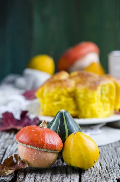 Vista Cerca Del Pan Francés Tradicional Calabaza — Foto de Stock