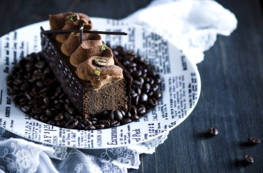 Opera pasta kahve çekirdekleri, seçici odak üzerinde