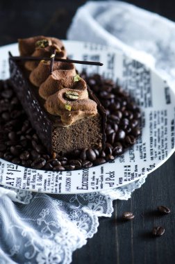 Opera pasta kahve çekirdekleri, seçici odak üzerinde