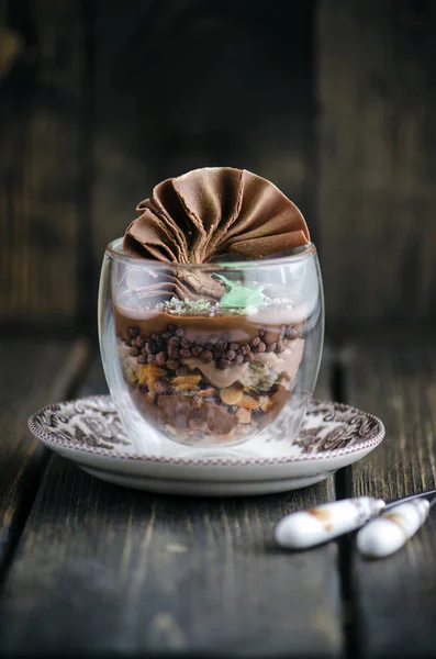 Шоколадный Веррин Чашке Темном Фоне — стоковое фото