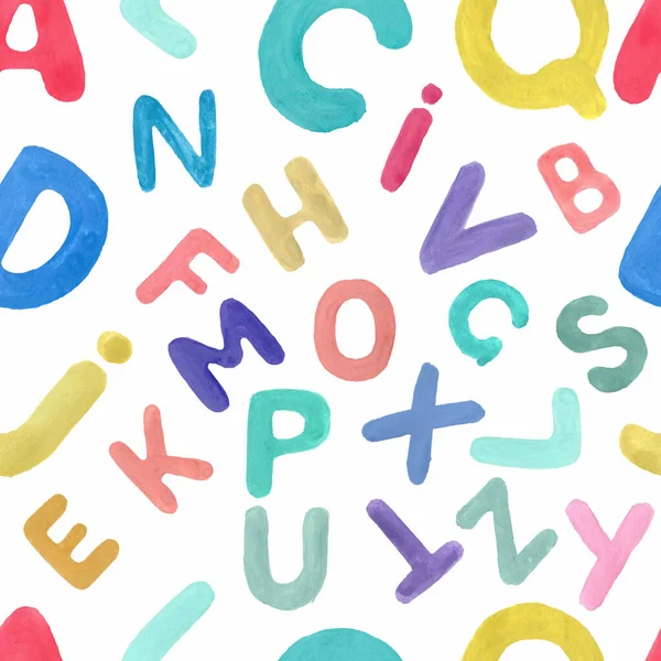 Alphabet Anglais Dessiné Main Coloré Illustration Pour Enfants Drôle Dessin — Photo