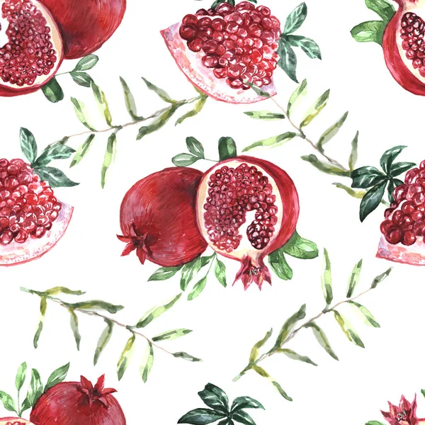 Narı beyaz arka planda tut. El çizimi suluboya çizimi. Eskiz stili, klasik, retro, gerçekçilik. Rengi kırmızı, bordo, yeşil. Sulu taze meyveler, güney, egzotik. Yazdırma, tekstil. Kusursuz desen.