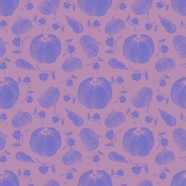 Balkabağım, ayçiçeğim. Suluboya el çizimi çizimi. Sonbahar seti. Şükran Günü. Hasat Festivali. Baskı, tekstil. Arkaplan, kağıt. Kusursuz desen.