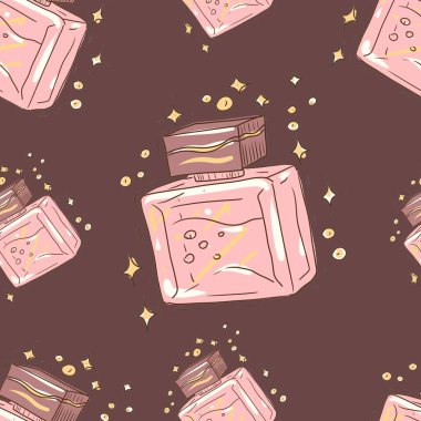 Perfume perfumery fashion jewelry women's style beads bracelets rings belts jewelry hand-drawn cartoon clipart graphics