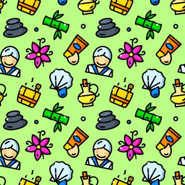 Spa seamless modeli yeşil zemin üzerine