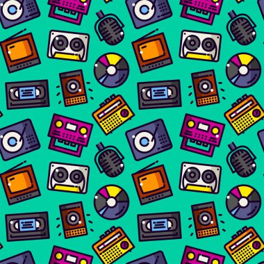 Çizgi stili objeler ile ses ve video seamless modeli