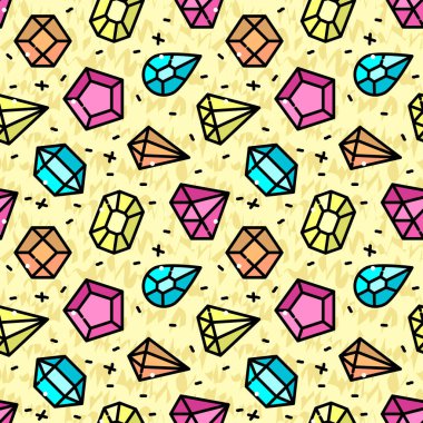 mücevher ile modern Dikişsiz desen vektör çizim