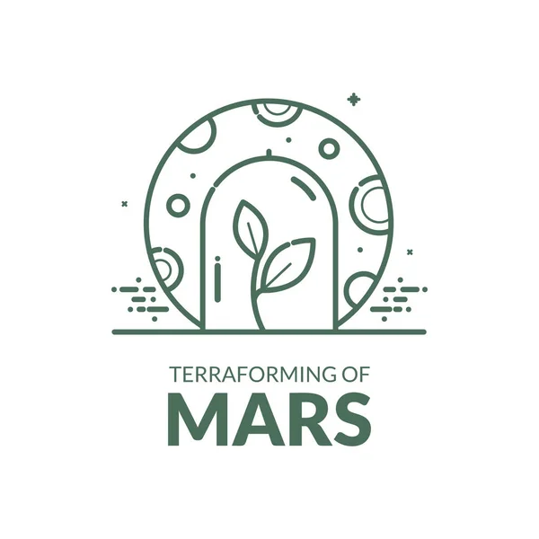 Ilustração Vetorial Terraformação Marte Projeto Conceito —  Vetores de Stock
