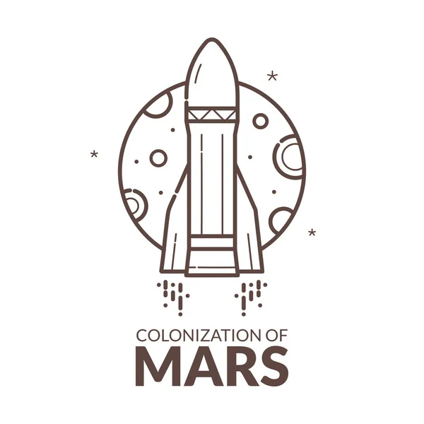 Ilustracja Wektorowa Kolonizacji Marsa Koncepcja — Wektor stockowy