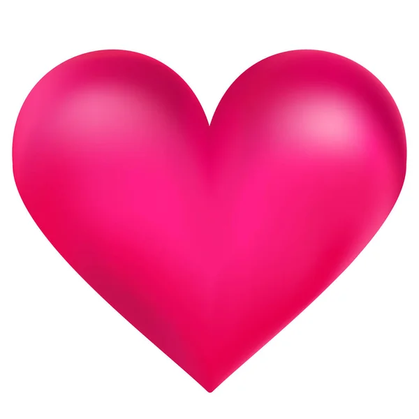 ピンクのハートのベクトルイラストがリアルなスタイルで バレンタインデーのグリーティングカード — ストックベクタ