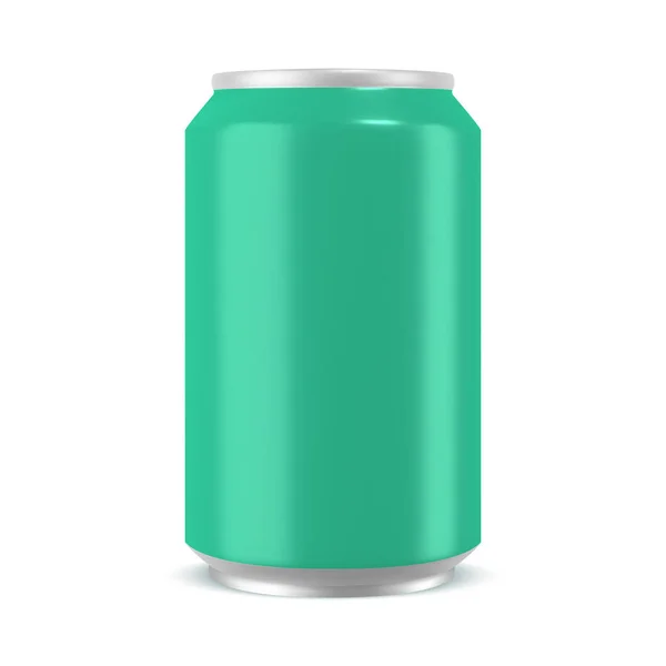 Aluminum Can Mint Color Mockup Realistic Vector Illustration Isolated White — Stock Vector