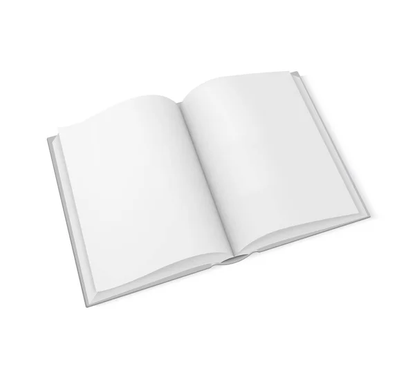 Libro Abierto Blanco Burlón Plantilla Para Diseño Ilustración Vectorial — Archivo Imágenes Vectoriales