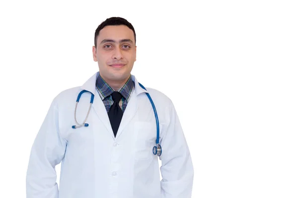 Beyaz arka plan üzerinde izole erkek doktor portresi — Stok fotoğraf