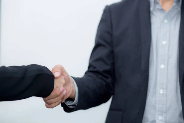 Handshake biznesmena i biznesmen po udanych Busi — Zdjęcie stockowe