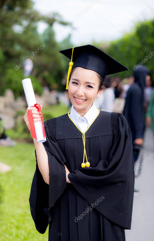 Happy graduated student girl, congratulations - graduate educati