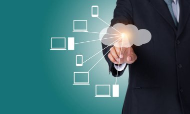 Veri iletimi ve bulut bilgi işlem konsepti ile bir ağ 