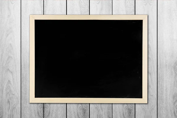 木製フレーム、古い木材の背景に黒板と黒板 — ストック写真