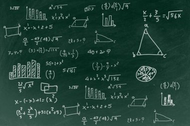 Matematik formülü arka plan yazma ile Chalkboard, okula geri 