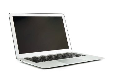 Dizüstü bilgisayar, beyaz sırt üzerinde izole kopya alanı ile dizüstü bilgisayar